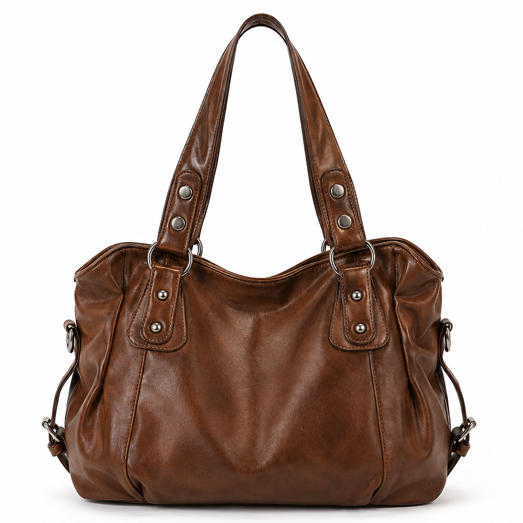Sac cabas souple en cuir grainé pour femme