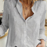 Blouse Femme Col V Ample – Haut Léger Style Décontracté