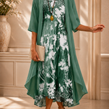 Robe Midi Florale Fluide Élégance Légère Chic