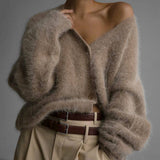 Cardigan Automne Léger Blanc Femme