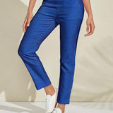 Pantalon Carreaux Vichy Ajusté Style Chic Décontracté