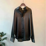 Chemise Satinée Fluide Style Élégant
