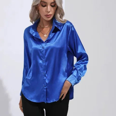 Chemise Satinée Fluide Élégance Intemporelle