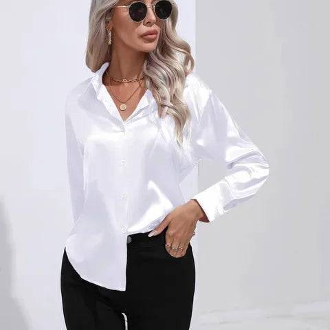 Chemise Satinée Fluide Élégance Intemporelle