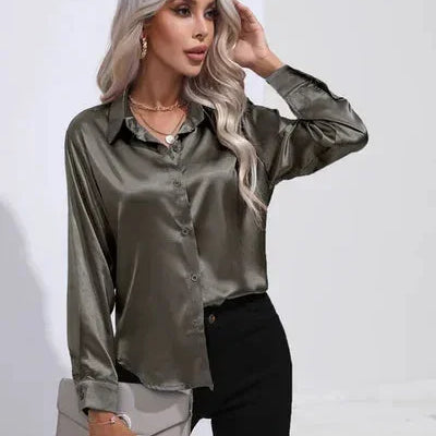 Chemise Satinée Fluide Élégance Intemporelle