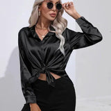 Chemise Satinée Fluide Élégance Intemporelle