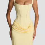 Robe Longue Ajustée à Bretelles Fines