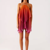Robe Courte Dégradée à Dos Nu