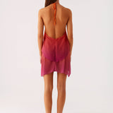 Robe Courte Dégradée à Dos Nu