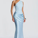 Robe Longue Asymétrique à Épaule Unique