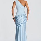Robe Longue Asymétrique à Épaule Unique