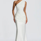 Robe Longue Asymétrique à Épaule Unique