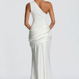 Robe Longue Asymétrique à Épaule Unique