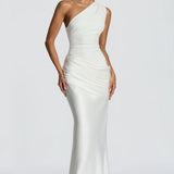 Robe Longue Asymétrique à Épaule Unique
