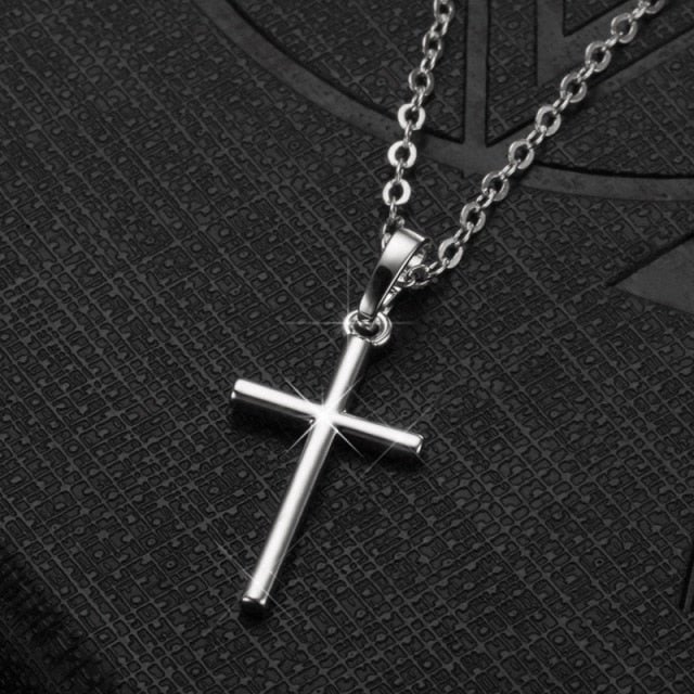 Collier Femme Pendentif Croix Réglable en Zircon