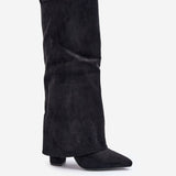 Bottes Hautes Suédine Talon Western Élégant