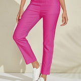 Pantalon Carreaux Vichy Ajusté Style Chic Décontracté