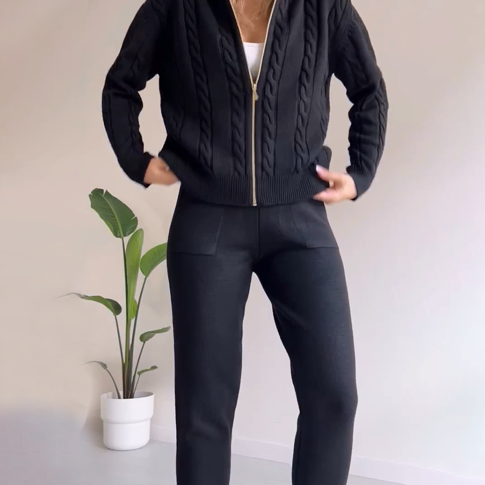 Ensemble Jogging Femme Confort Zippé Tenue Décontractée