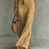 Robe Portefeuille Longue Élégante Camelle Femme