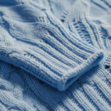 Pull Col Montant Maille Torsadée Ajourée Élégance Hiver