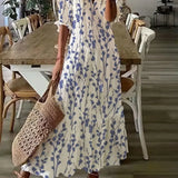 Robe Midi Fleurie à Col V