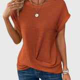 T-Shirt Texturé à Manches Courtes