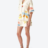Ensemble Chemise Imprimée Short Coupe Ample Style Vacances Chic