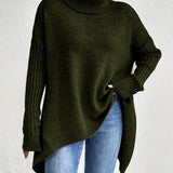 Pull Automne Élégant Vert Femme