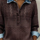 Pull Torsadé Automne Gris Femme