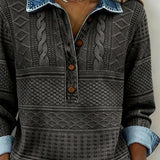 Pull Torsadé Automne Gris Femme
