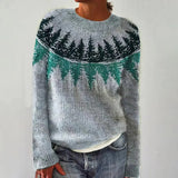 Pull femme en maille Fair Isle col bateau