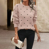 Pull Femme Pois Élégant – Maille Douce Casual Chic