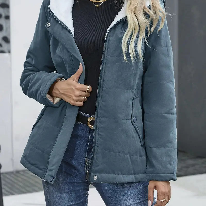 Veste Femme Hiver Doublure Chaude à Capuche