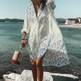 Robe Chemise Imprimée à Col Classique