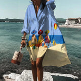 Robe Chemise Imprimée à Col Classique