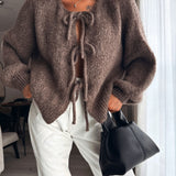 Pull Femme Laçage Devant – Maille Oversize Cocooning