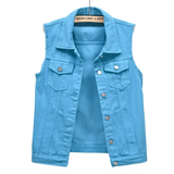 Jeanne | Gilet Jean Sans Manches & Style Tendance