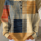 Pull femme maille gaufrée colour block col rond