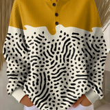 Pull femme maille gaufrée colour block col rond