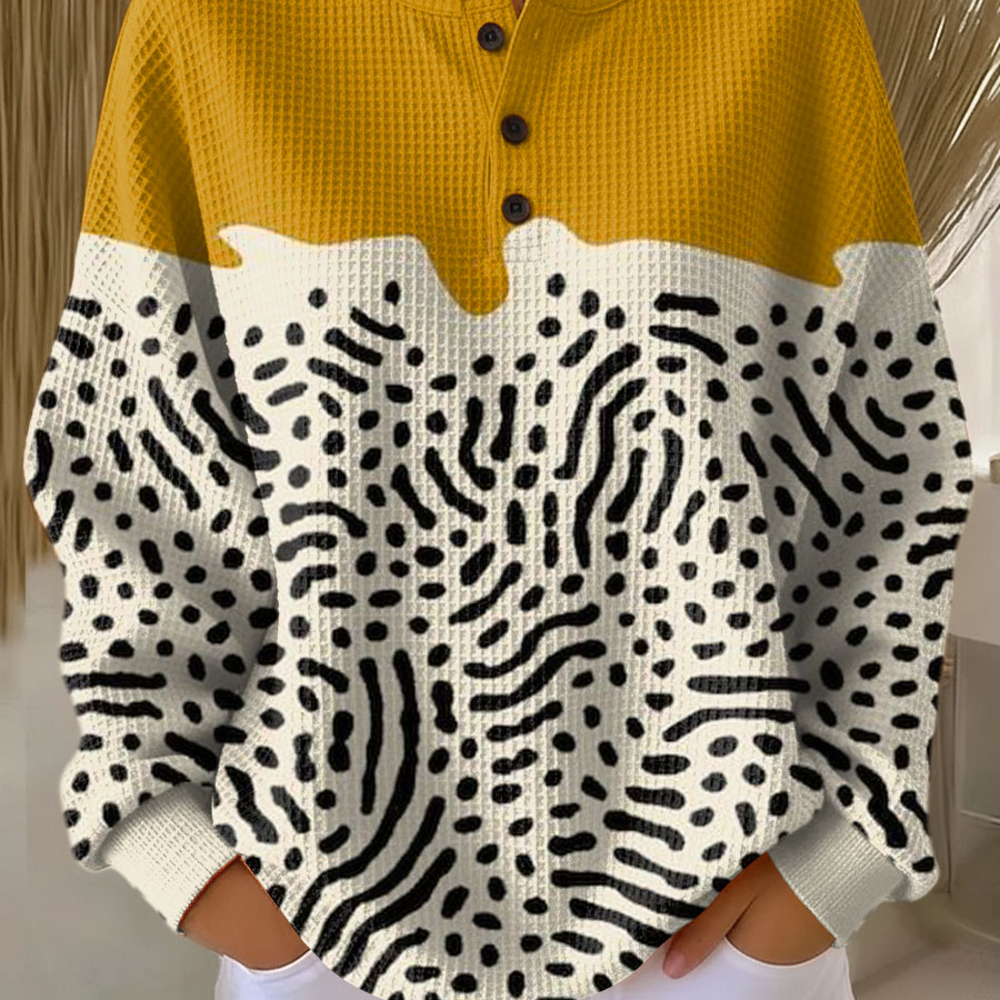 Pull femme maille gaufrée colour block col rond