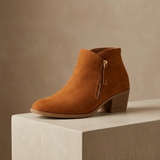 Bottines femme à zip latéral et talon carré