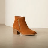 Bottines femme à zip latéral et talon carré