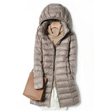 Doudoune Longue Brillante Capuche Ultra Chaude Élégance Hiver