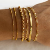 Set de 6 bracelets femme en acier inoxydable