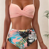 Maillot de Bain Taille Haute Drapé Maintien Élégance Été
