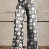 Pantalon Large à Imprimé Floral