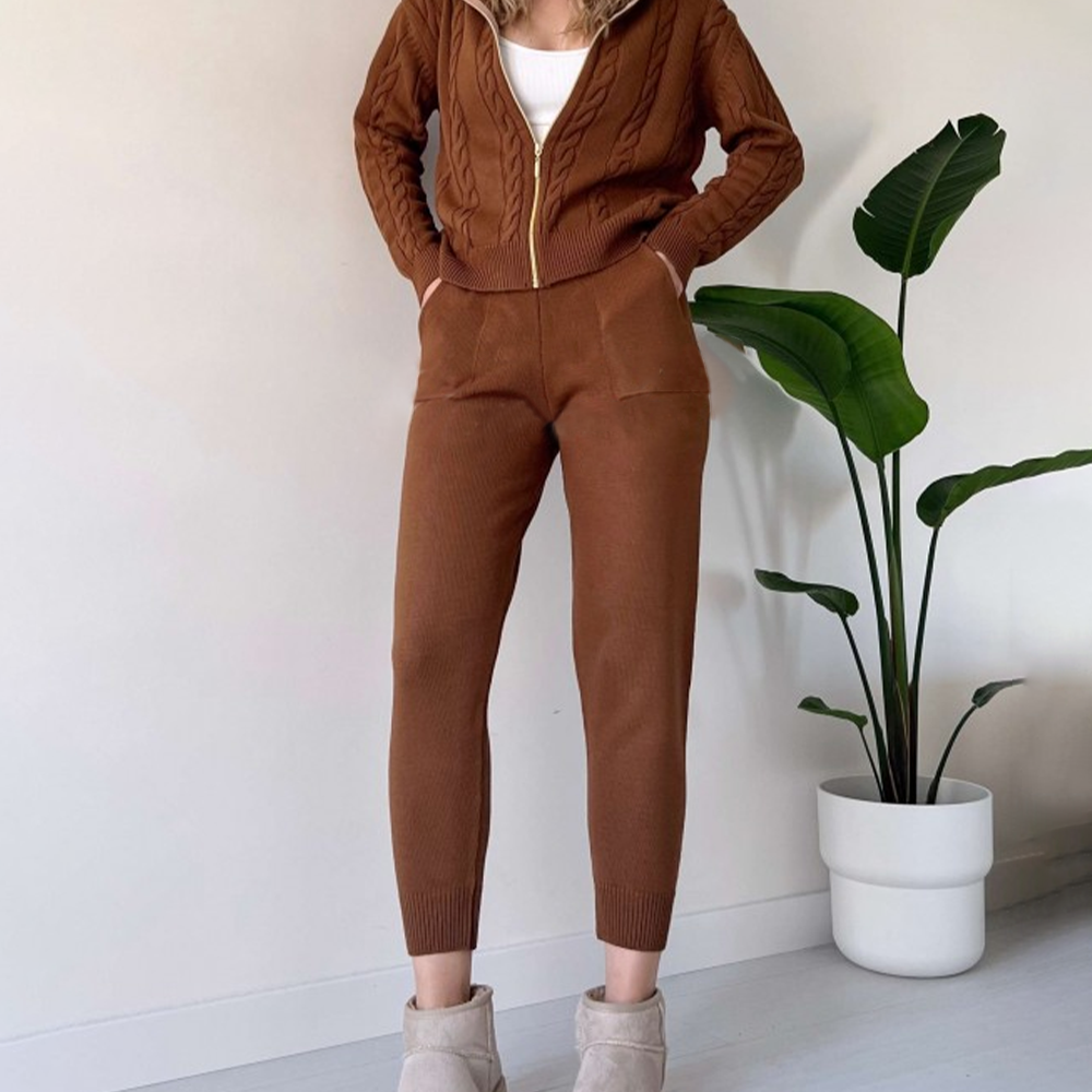 Ensemble Jogging Femme Confort Zippé Tenue Décontractée