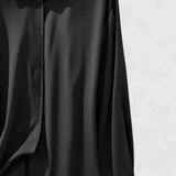 Chemise Drapée à Col Classique et Manches Longues