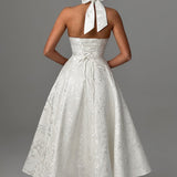 Robe Midi Évasée Bretelles Fines Dos Nu Élégance Romantique