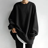 Sweat-shirt oversize femme col rond ourlet arrondi